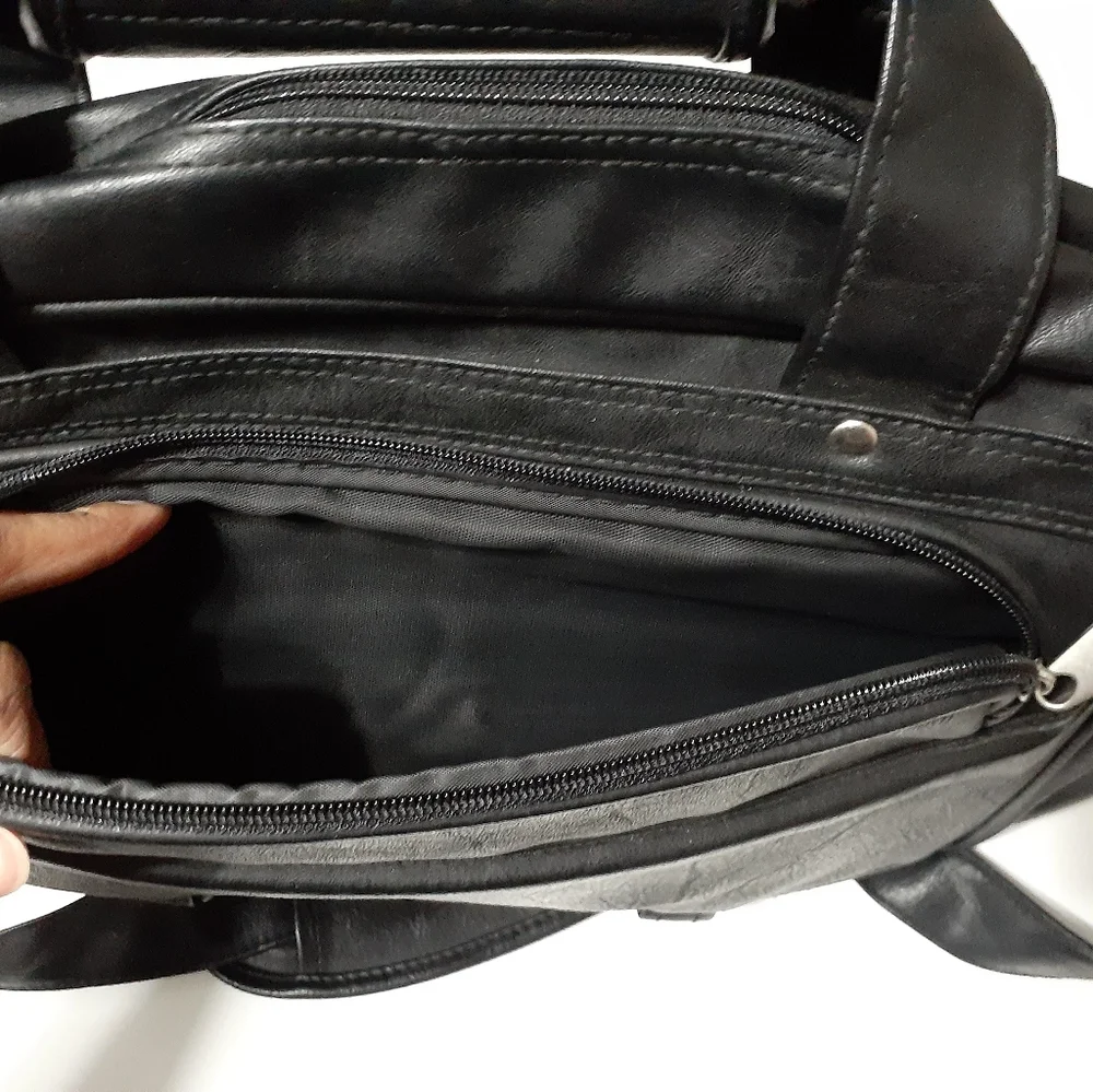 Vintage IDEX Mutual Funds Black Faux Leather Business Bag